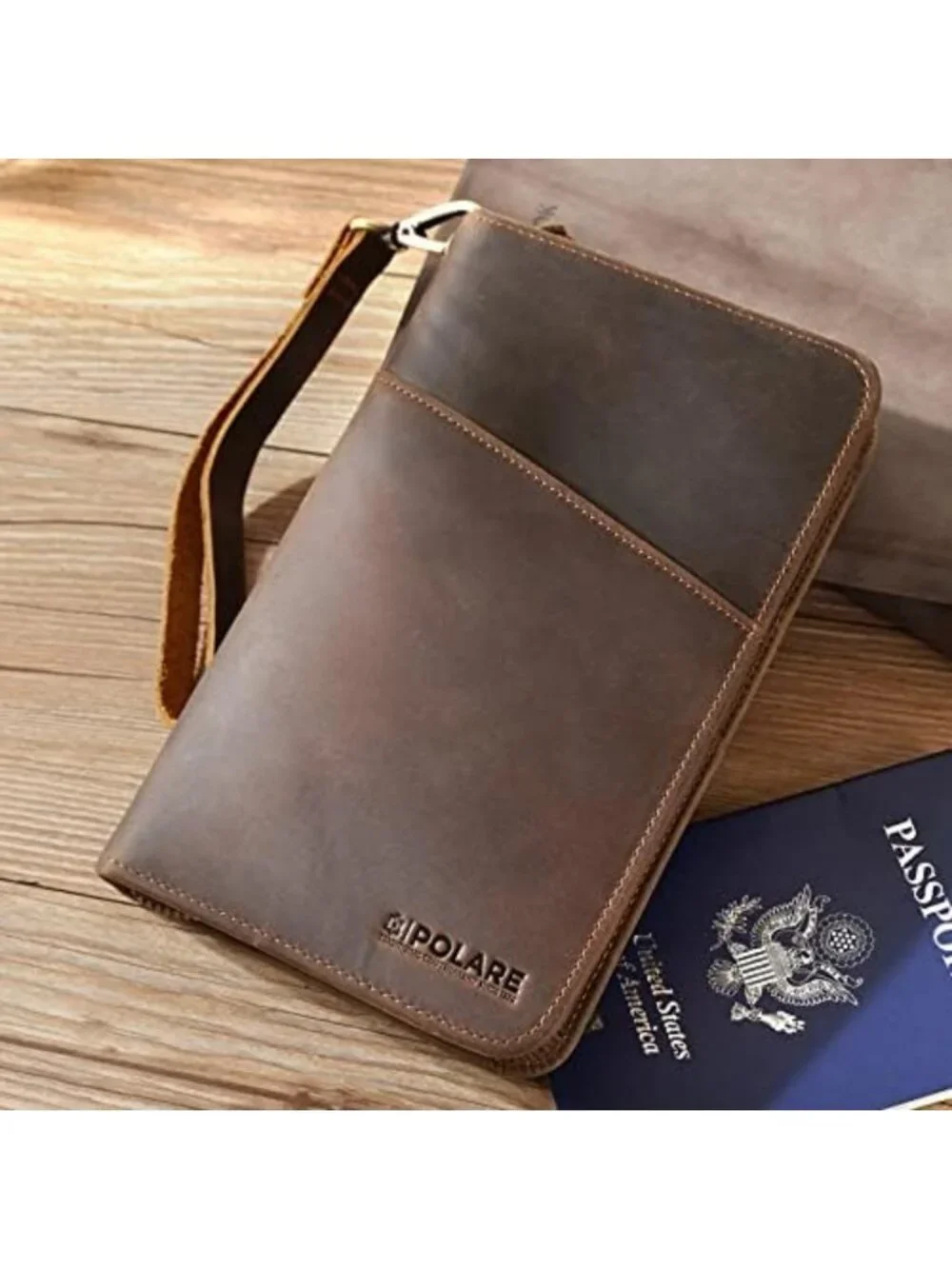 RFID Blocking Full Grain Leather Passport Holder for Travel - Holds 6 Passports